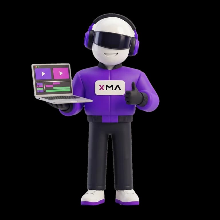 Video editor at XMA, illustrated