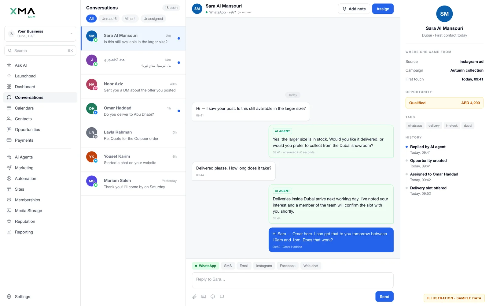 XMA Boost shared inbox, sample data